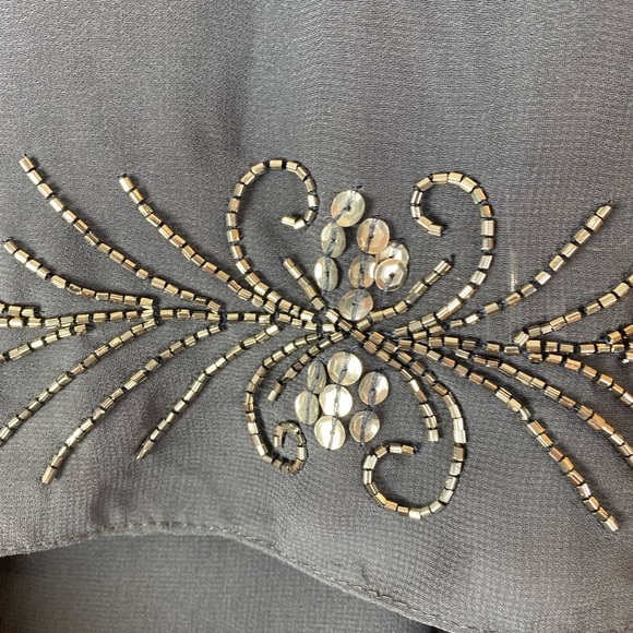 J Kara Gray Beaded Boat Neck Caplet Dress size 4 NWT Formal Mother of the Bride - Picture 11 of 14